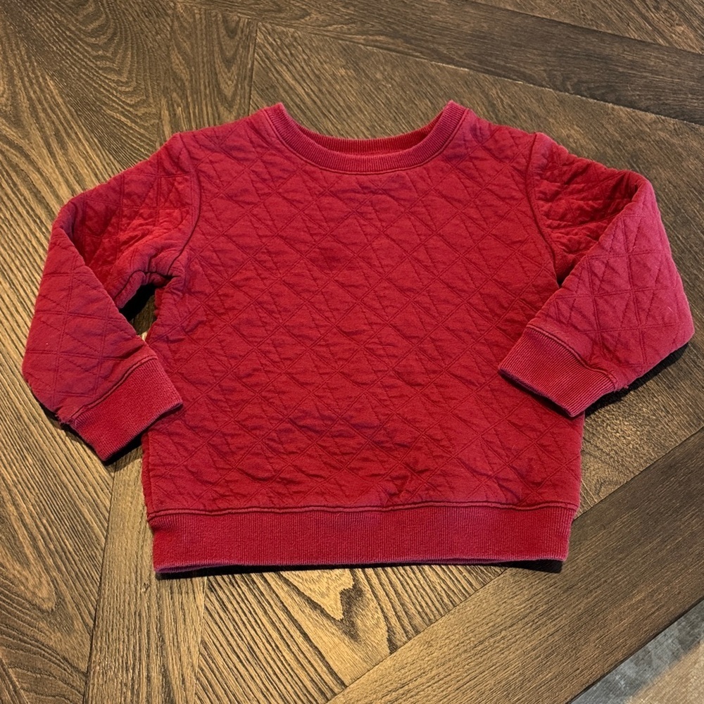 Cat & Jack Red Quilted Crewneck Sweatshirt Kids